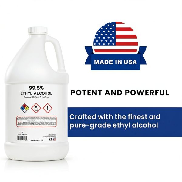 Ethyl Alcohol 99.5% Denatured Alcohol 40-B 200 Proof by Natural Cosmetic Labs | Made in The USA | Gallon - Pack of 1-2