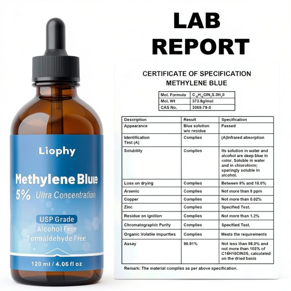 Methylene Blue Liophy Pharmaceutical Grade Drops 5 Percent 120 mL-5